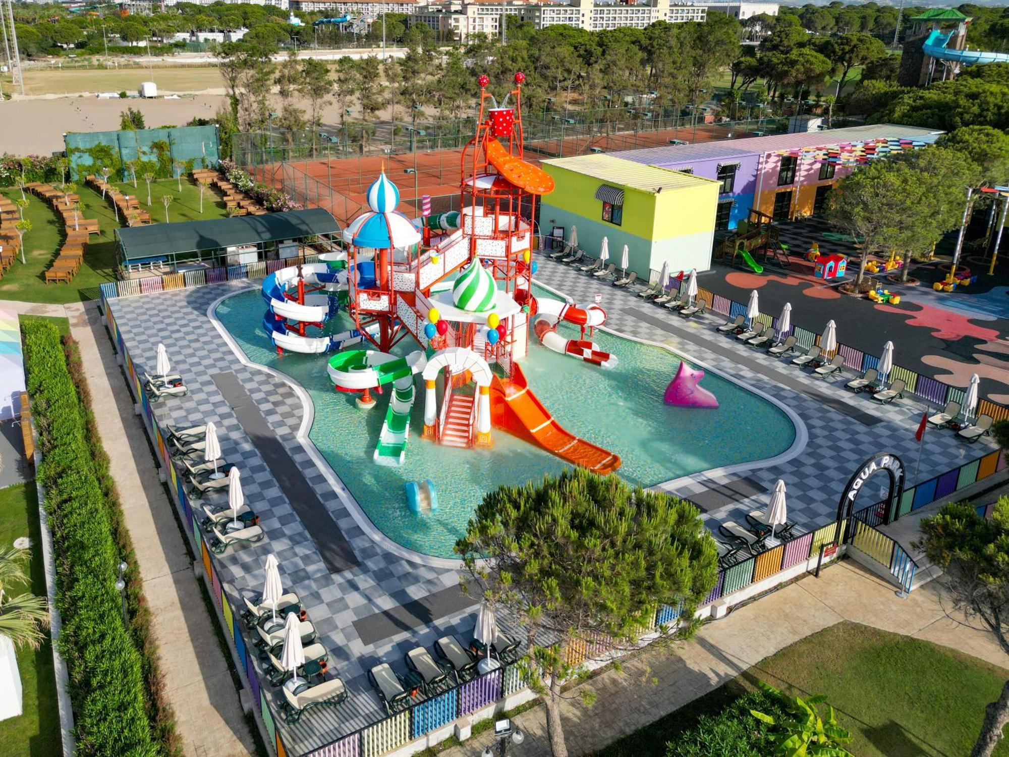 Kremlin Palace Antalya Exterior photo Aerial view of the water park
